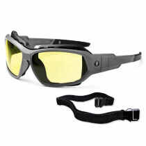 Skullerz® Loki Safety Glasses/Sunglasses, Matte Gray Frame, Yellow Lens Color