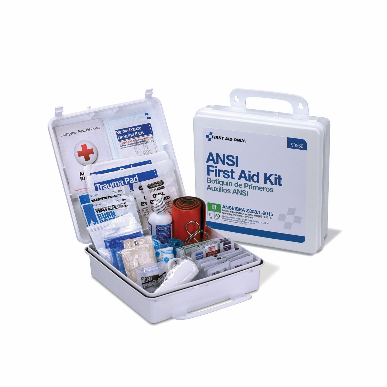 First Aid Only® 90566 Type III First Aid Kit -  Wall Mount -  50 People -  Plastic Case