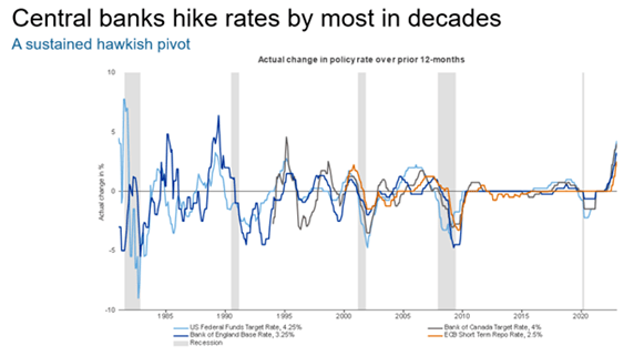 Central bank rate hikes
