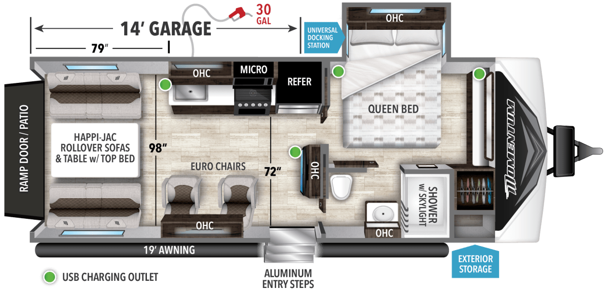 grand design momentum g class travel trailer floor plan