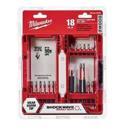 ⑱ Milwaukee 48-32-4403 Shockwave 18 Piece Impact Driver Bit Set