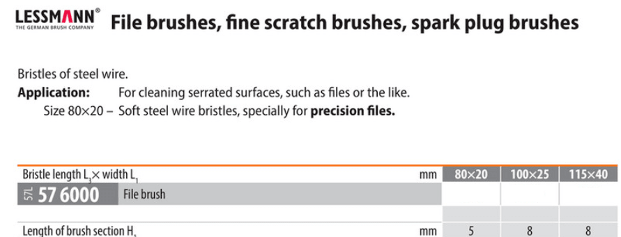 File brush 100X25 mm
