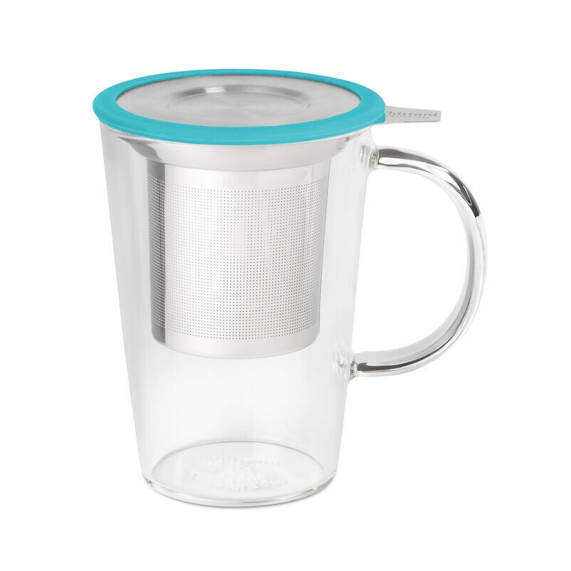 Teal Glass Pao Infuser Mug