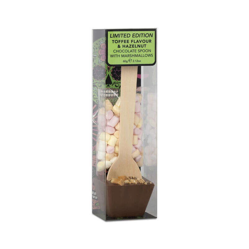 Enjoy the Limited Edition Toffee and Hazelnut Chocolate Spoon, perfect for the spooky season