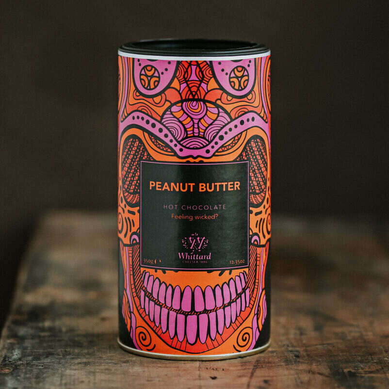 image of Peanut Butter Flavour Hot Chocolate in wooden table