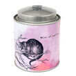 Piccadilly Alice Blend Tea Caddy focus on Cheshire Cat on tin