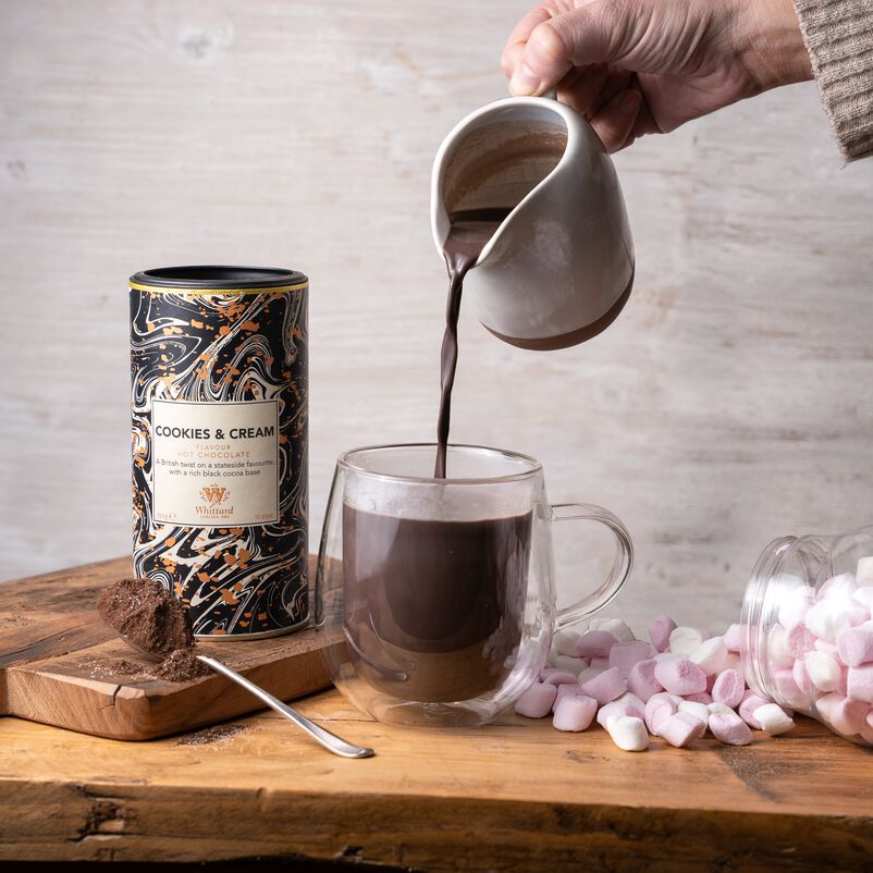 Limited Edition Cookies & Cream Hot Chocolate Pouring into Mug 2