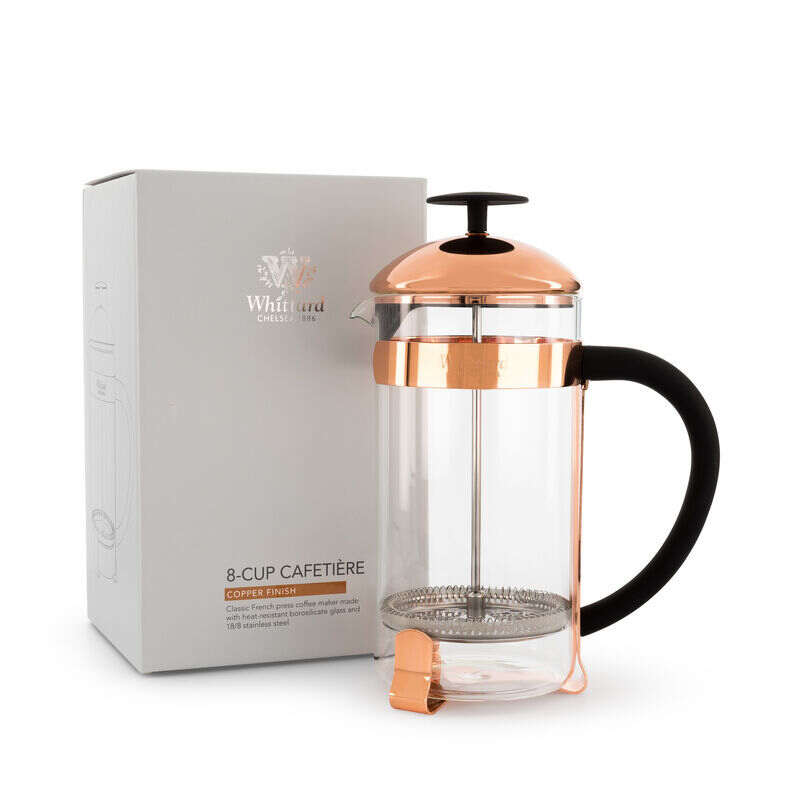 Whittard Copper 8-Cup Cafetière with box