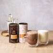Luxury and Luxury White Hot Chocolate with hot chocolates made up in Nova mugs