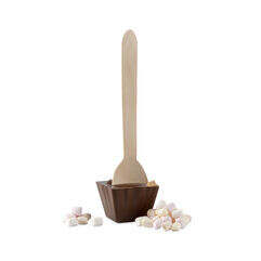 Caramel Vanilla Flavour Chocolate Spoon with Mini Marshmallows