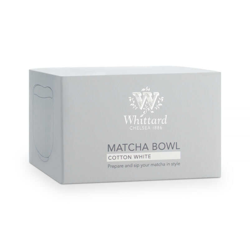 Cotton White Matcha Bowl Side of box