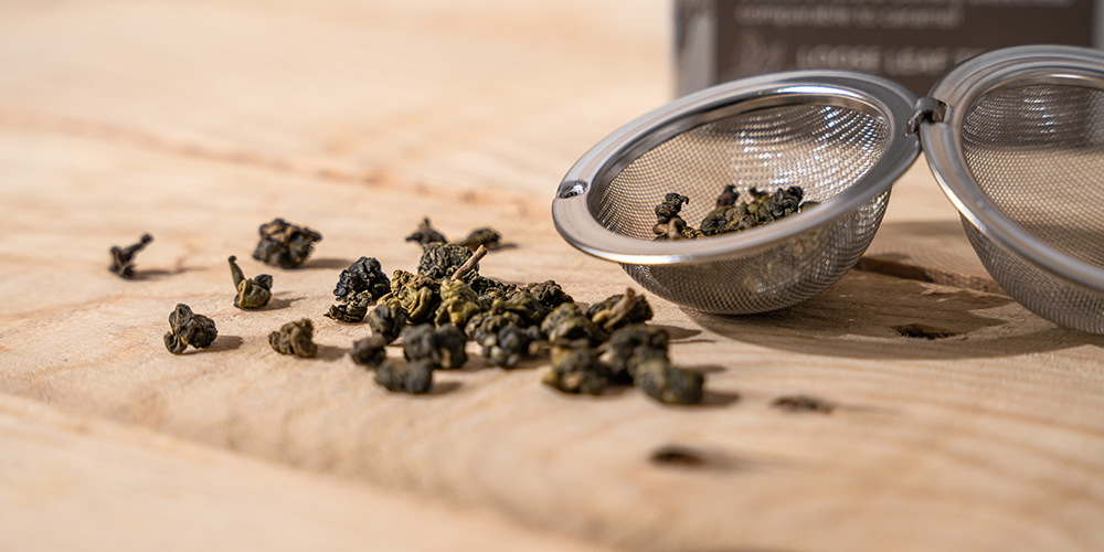 Our Loose Oolong Tea on a wooden table