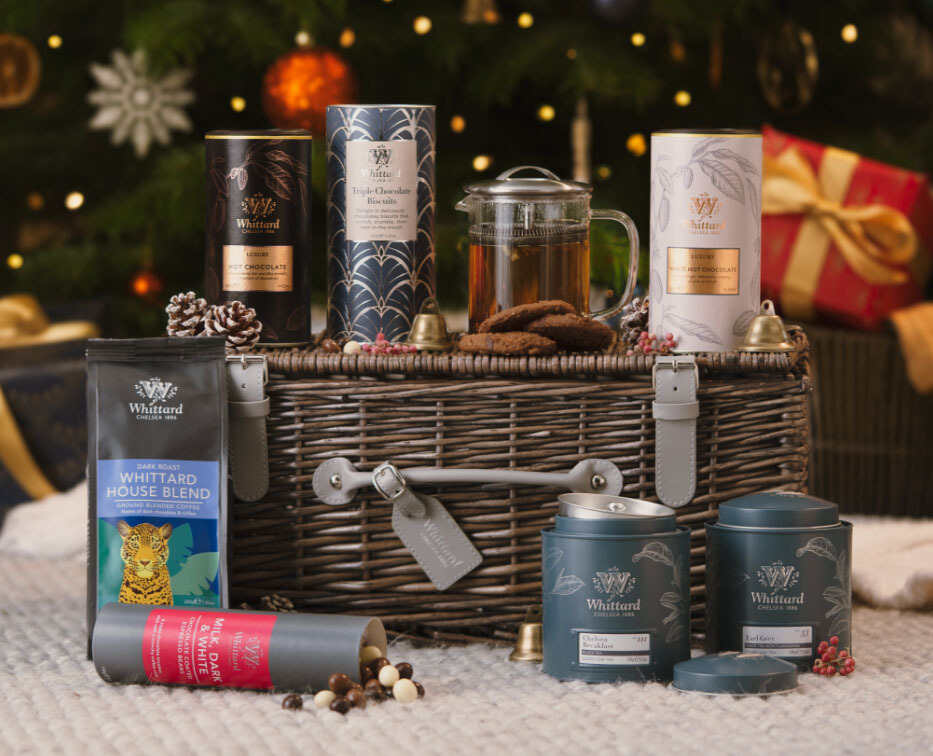 Whittard of Chelsea Hamper with tea, coffee and hot chocolate