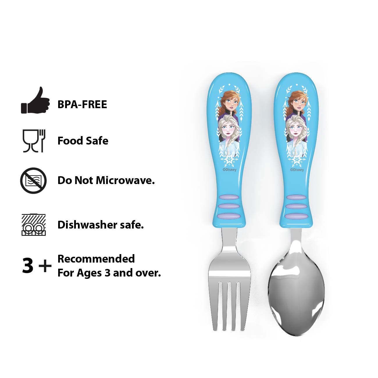 Zak Minnie Mouse Easy Grip Flatware 2 Piece Set Spoon Fork Disney Junior New 