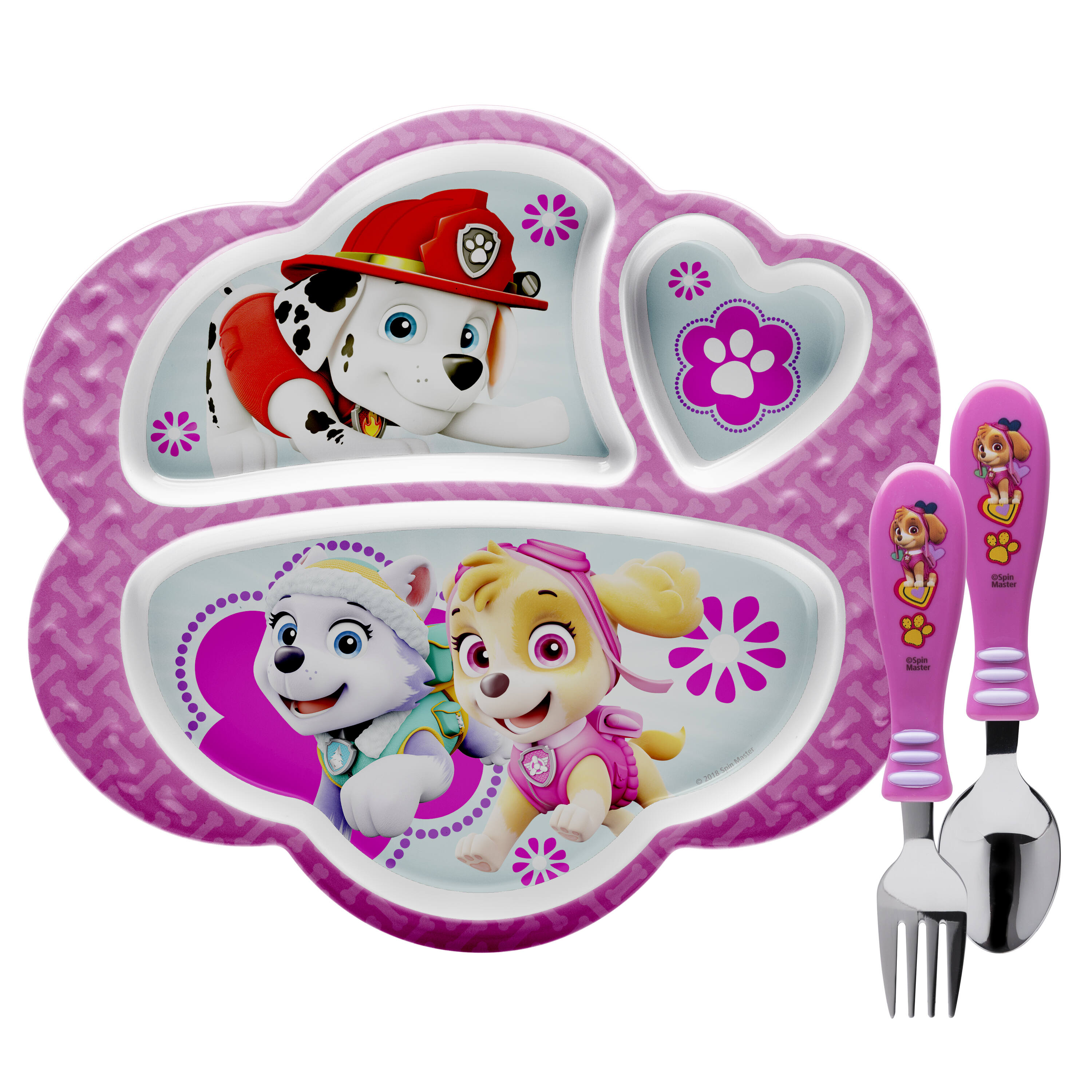 Divided Portion Dinner Plate Sets for Toddlers-Set of Two Fork and Spoon Wheat Straw Free Shipping
