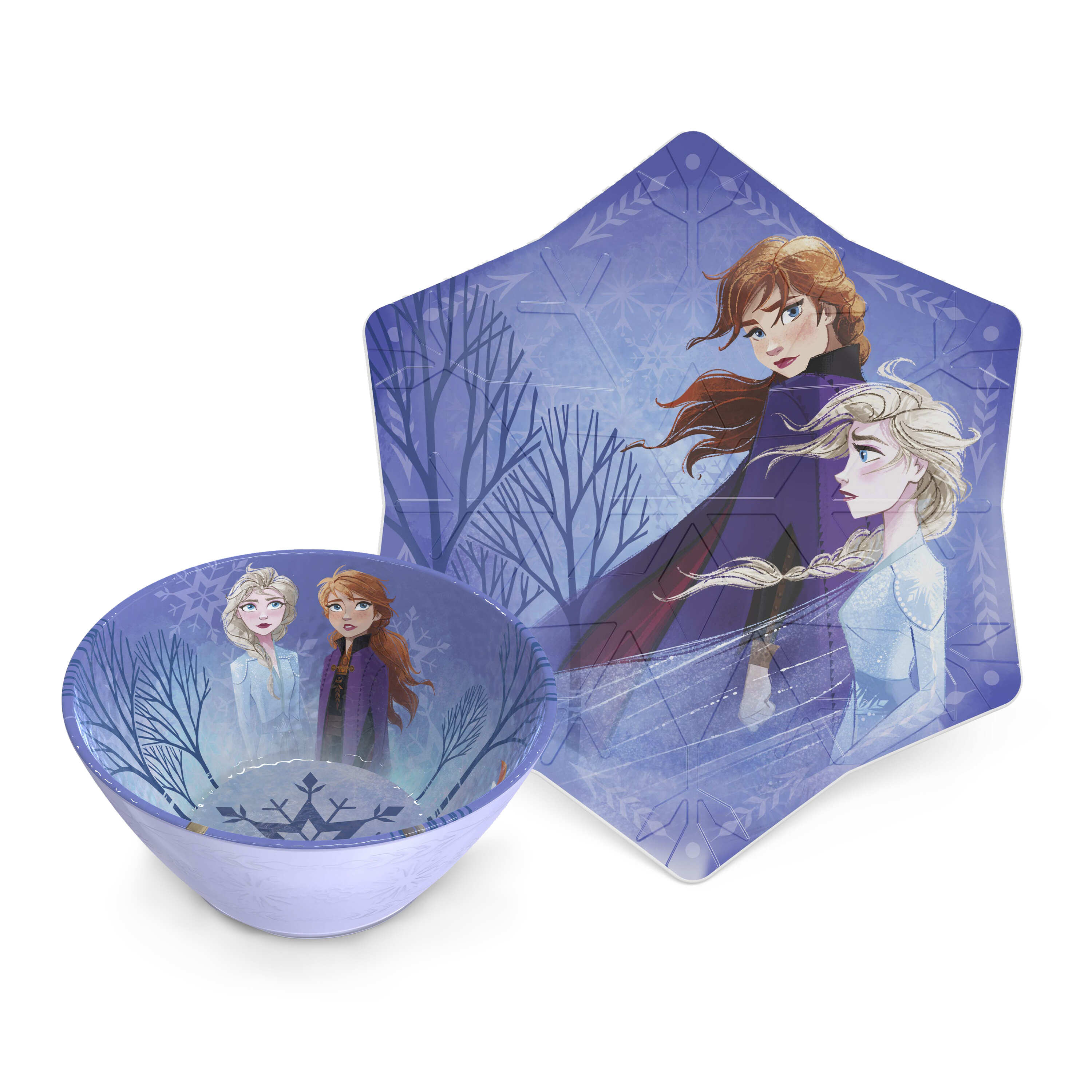 Zak Includes Elsa & Anna Bowl BPA Free Designs Kids 3pc Mealtime Set Featuring Disney Frozen Fork & Spoon Plus Bonus Frozen Character Stickers! 