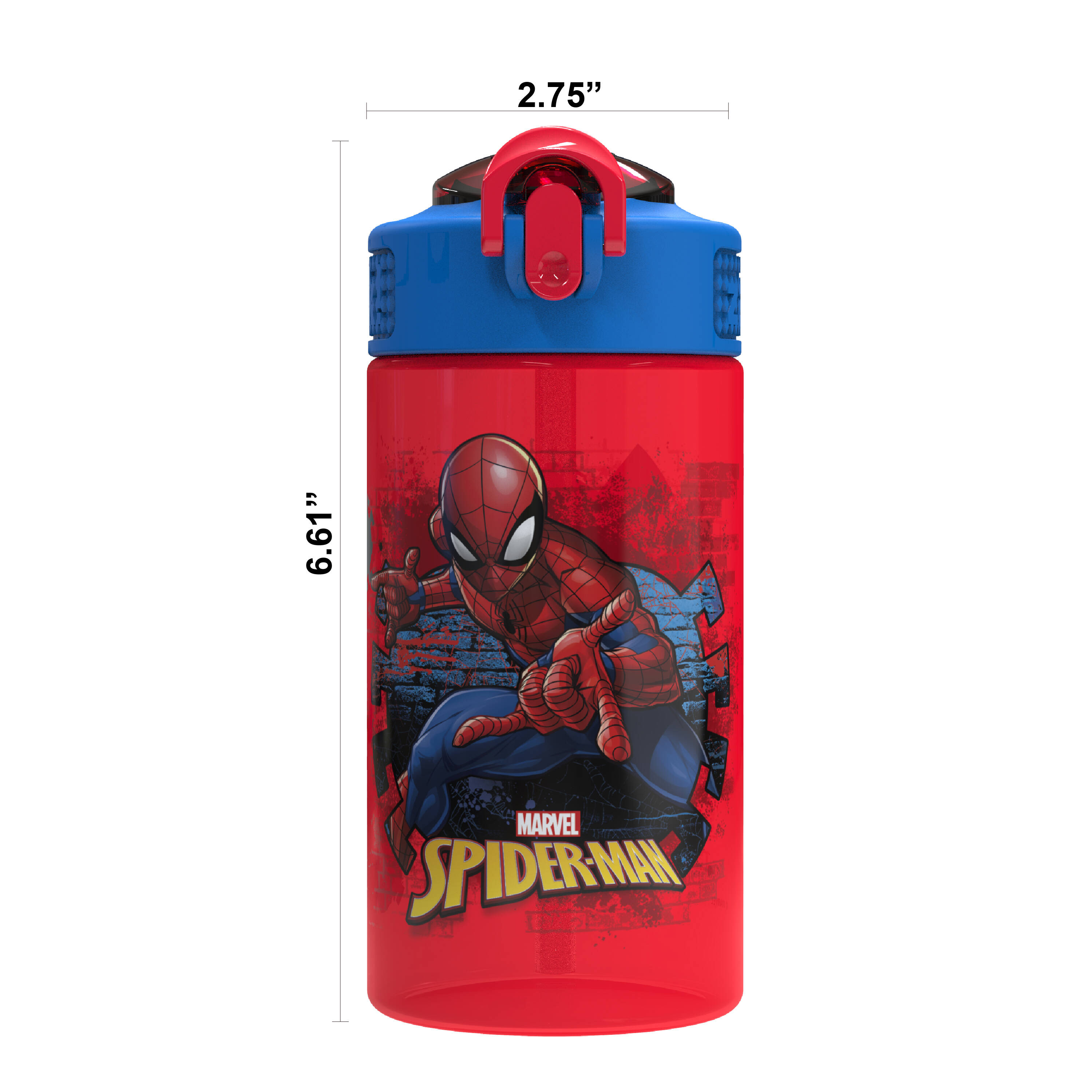 Marvel Spider-Man Kids water drink juice Tumbler Cup 3D Top & Straw ZAK BPA FREE 