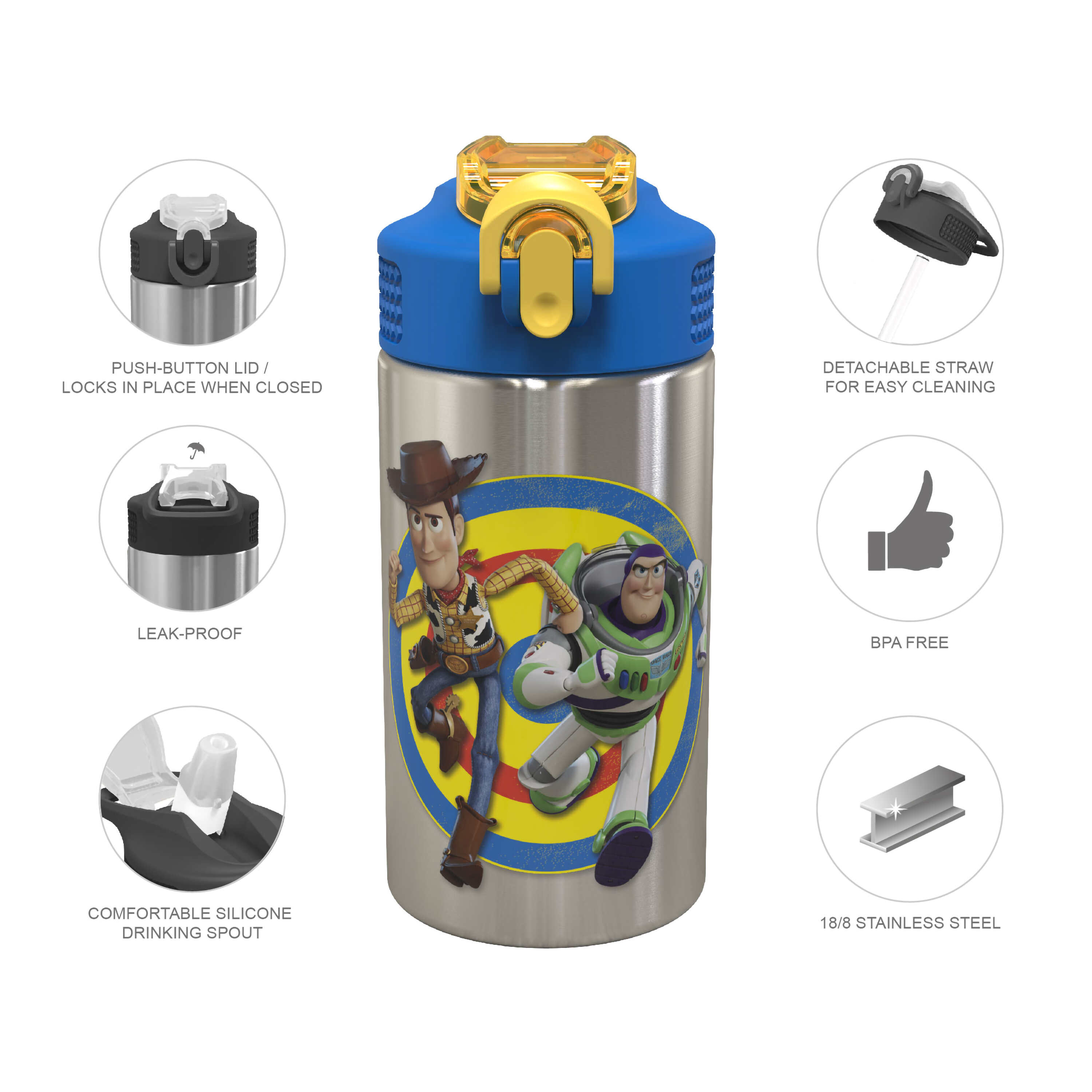 toy story 4 movie buzz and woody 15 oz stainless steel bottle B07QNXJJ2H /  zak! designs