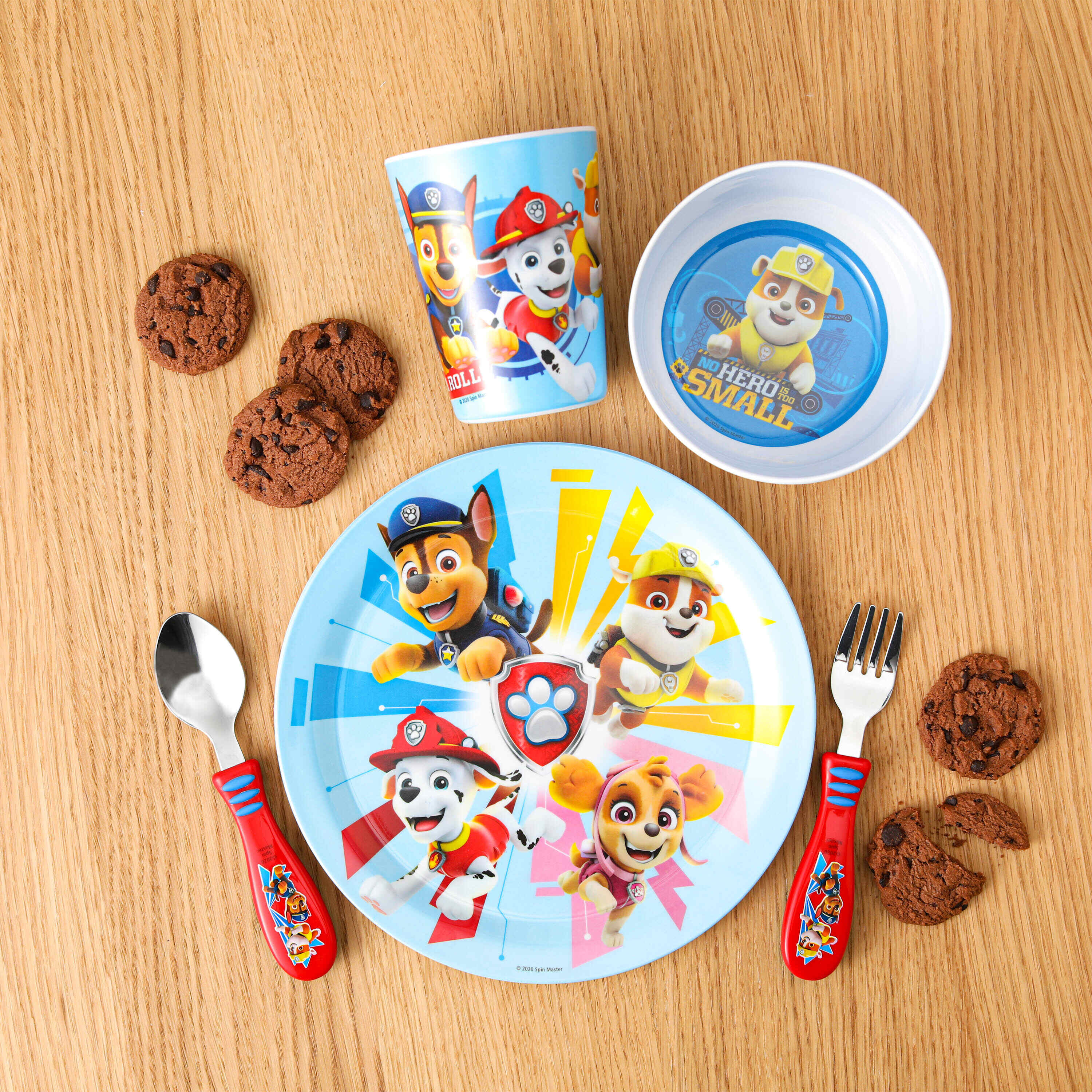 Water Bottle Non-BPA Made of Durable Material and Perfect for Kids Bowl and Utensil Tableware Zak Designs Paw Patrol Dinnerware 5 Piece Set Includes Plate 