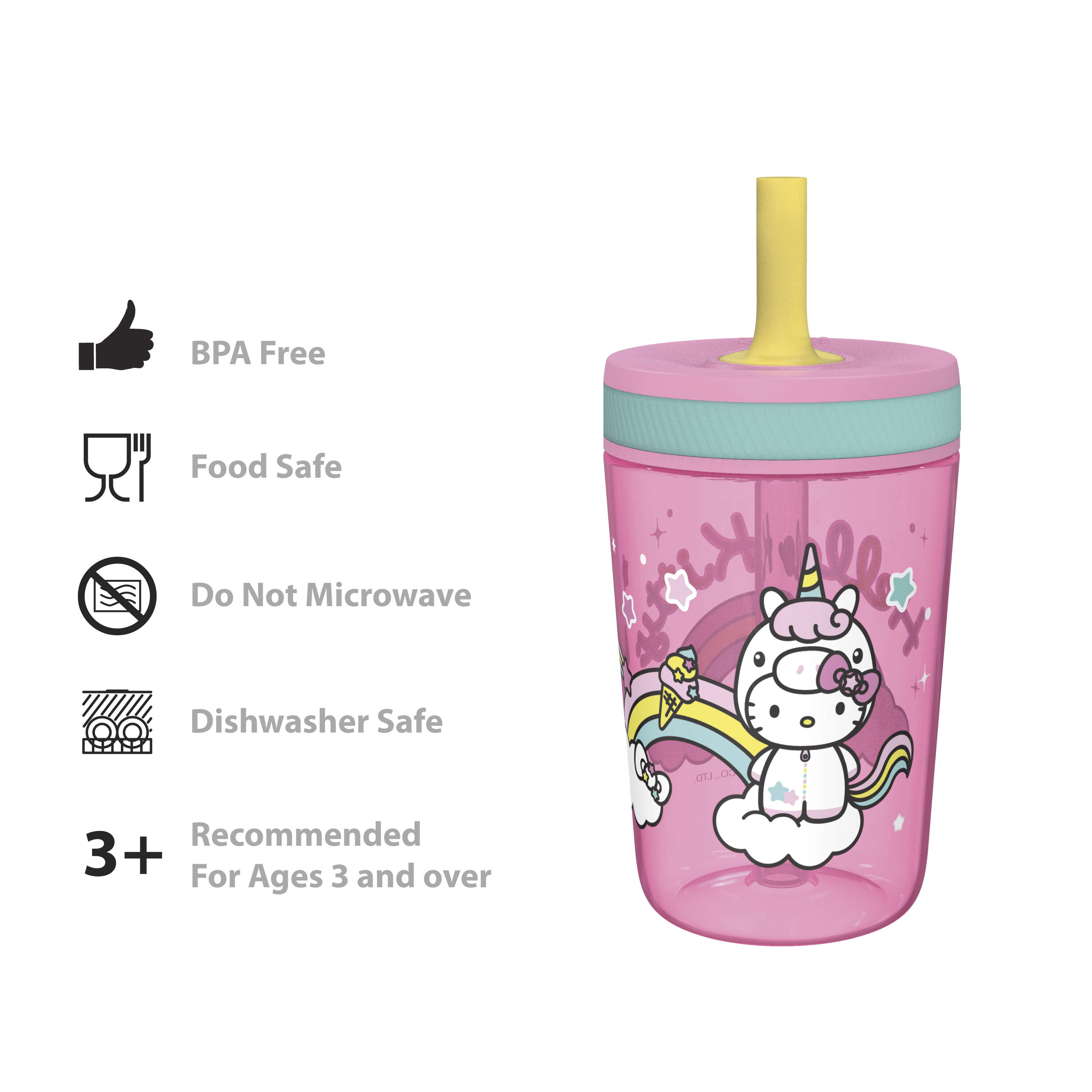 Hello Kitty Perfect Flo,Toddler Cup Drink Tumbler Sippy Cups Zak Designs® 