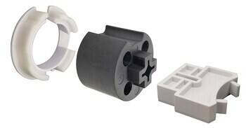 Somfy R28 Crown & Drive Adapter Kit for Rollease 1.25 Shade Tubes:  9018474-9018476