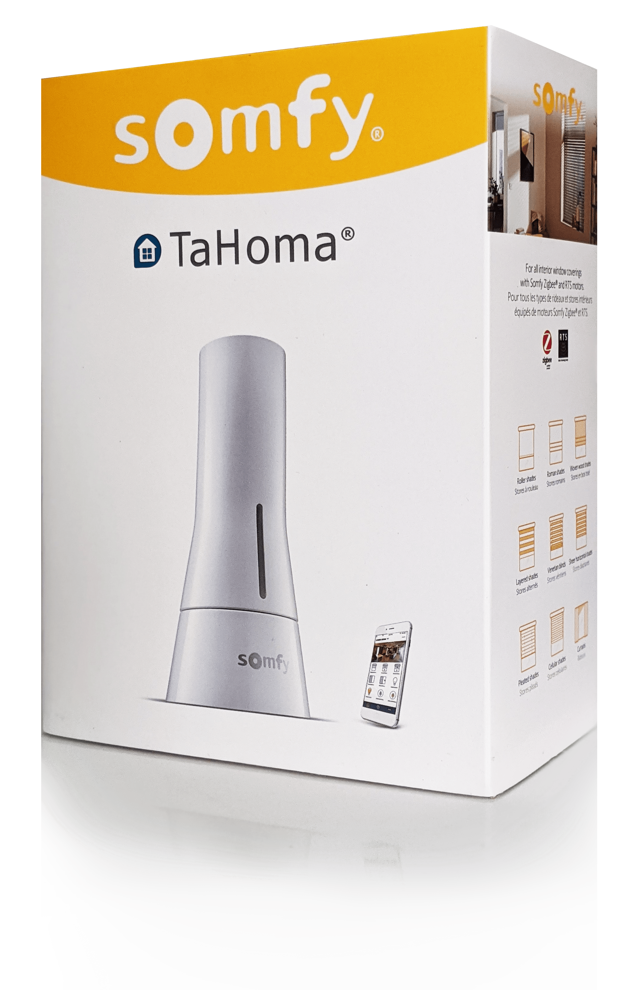 Somfy TaHoma Hub - Smart Home Gateway for RTS Blinds, Shades, Awnings -  Works with Alexa, Google Assistant, Philips Hue - Integrate with Brilliant  