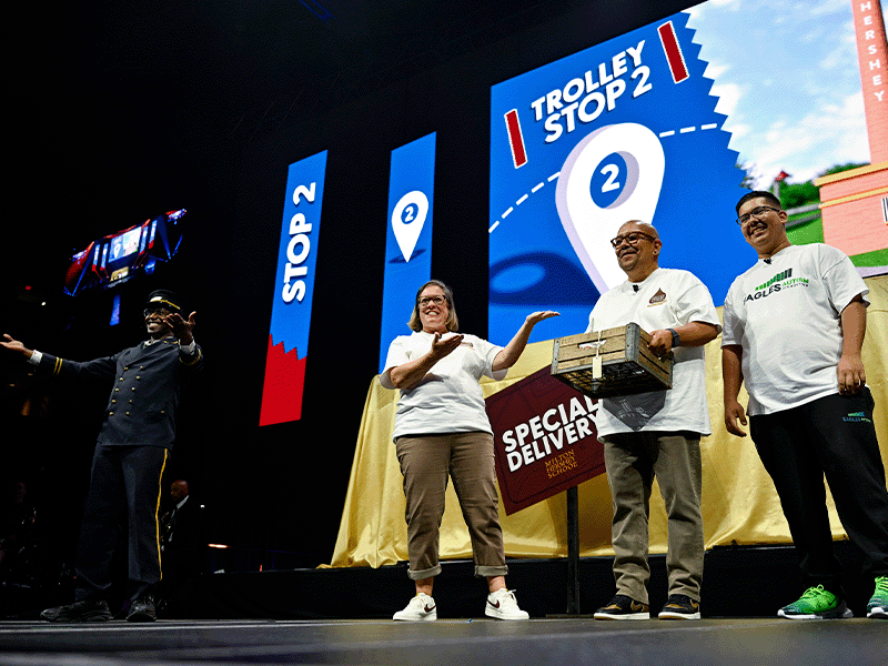 Houseparents on stage at the 2024 Opening of School Assembly