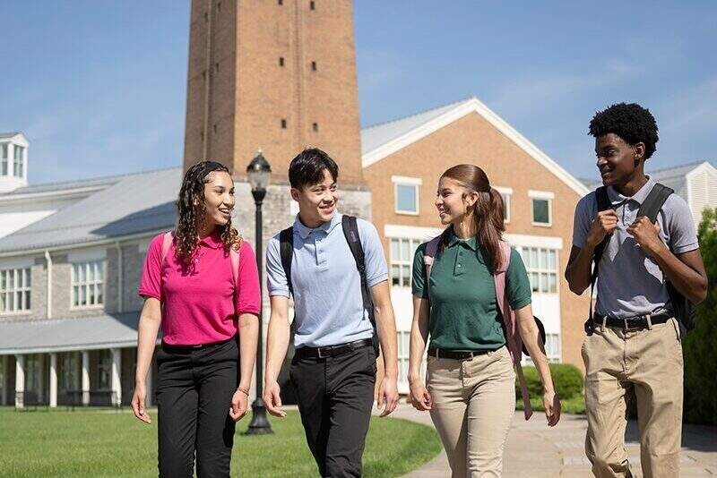 Students walking on Senior Division campus