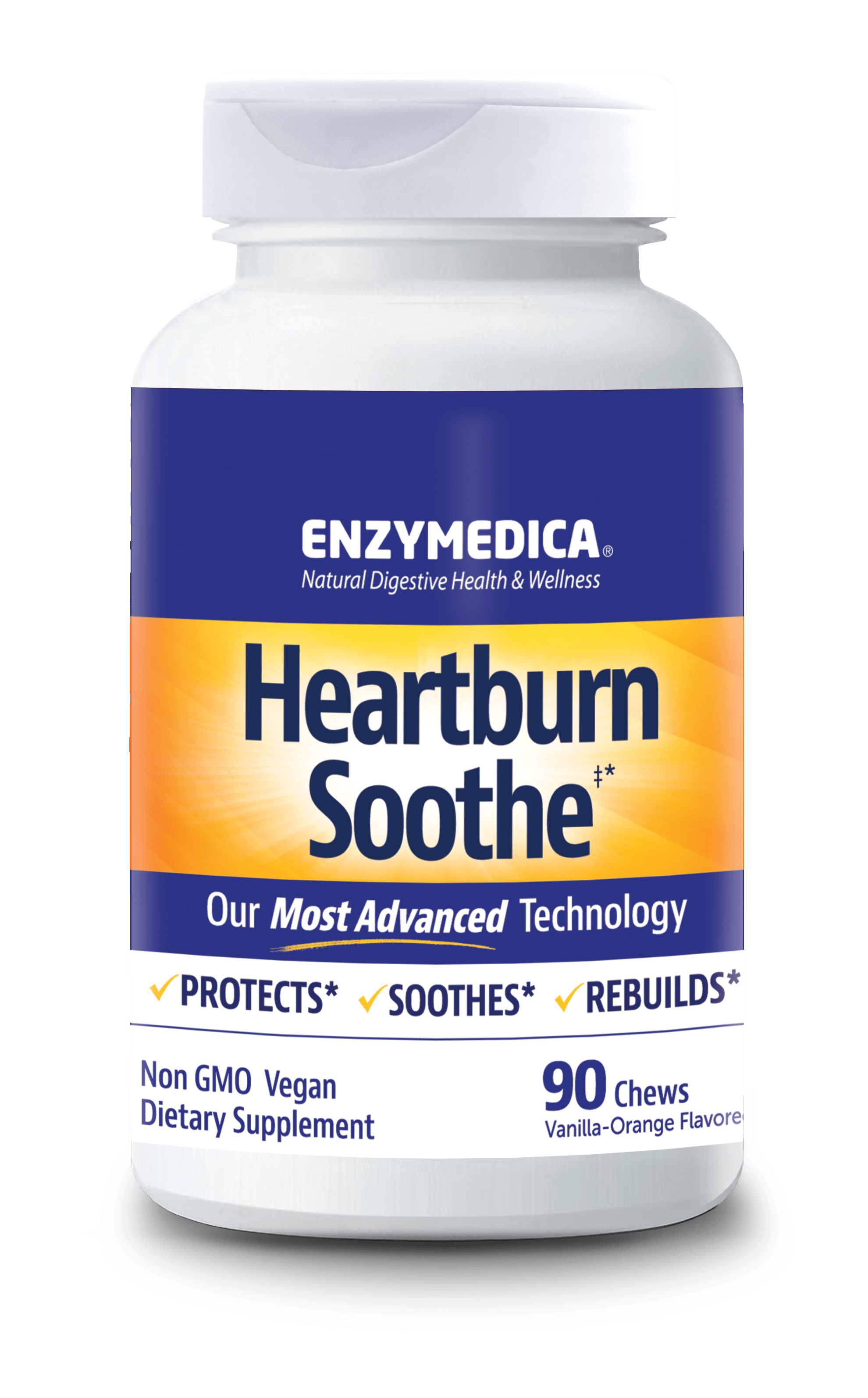 Heartburn Soothe 90 count bottle from Enzymedica