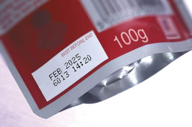 food container with printed date