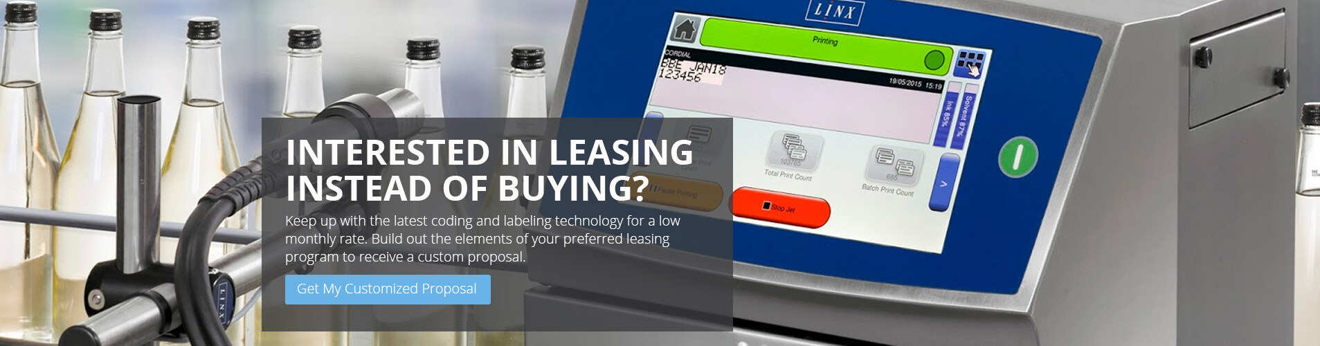 leasing options for industrial printers, industrial coding, industrial printing, automated labeling systems