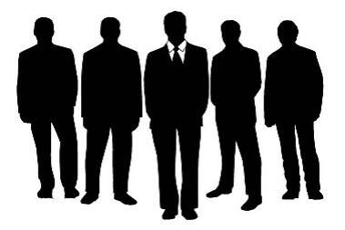 business people in silhouette
