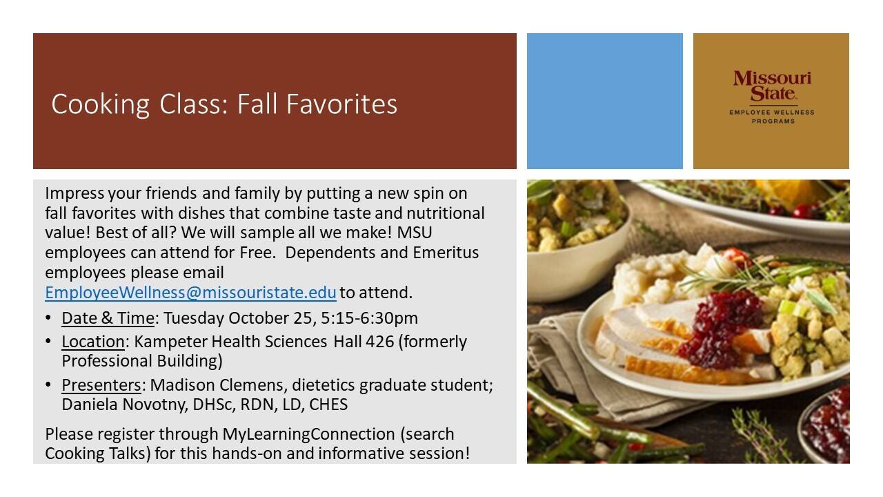 Fall Faves cooking talks