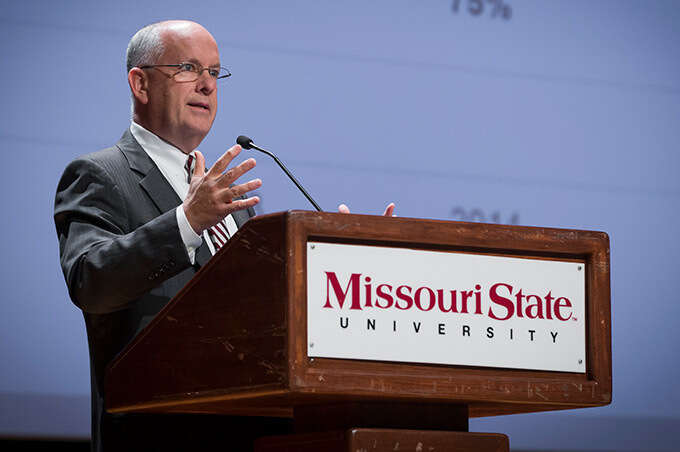 president smart delivering the MSU state of the university address