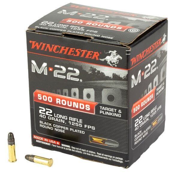 Winchester M22 22 LR 40 Grain Copper Plated RN 500 Rounds | Range USA