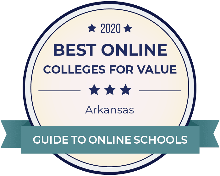 2020 Best Online Colleges for Value Arkansas seal