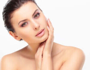 Lady getting cosmetic dermatology procedure adopting natural approach