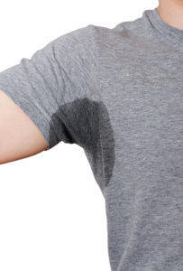 Picture showing shirt of the man having unusual sweating