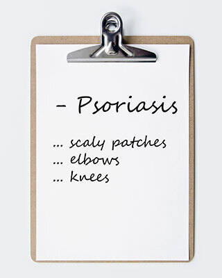 Clipboard displaying Psoriasis points