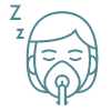 Person with a breathing mask on icon