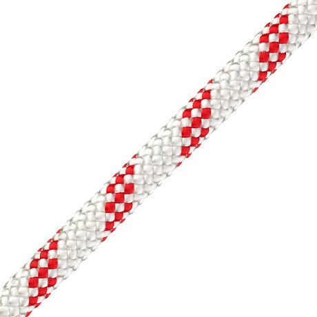 Pelican Rope Pelican 3/8 White Static Master Kernmantle Rappelling Rope | 5700 lbs Breaking Strength, White/Red | Bishop Lifting
