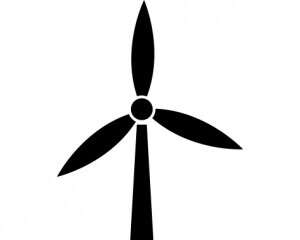 Blacked Out Wind Turbine Logo For Market Served