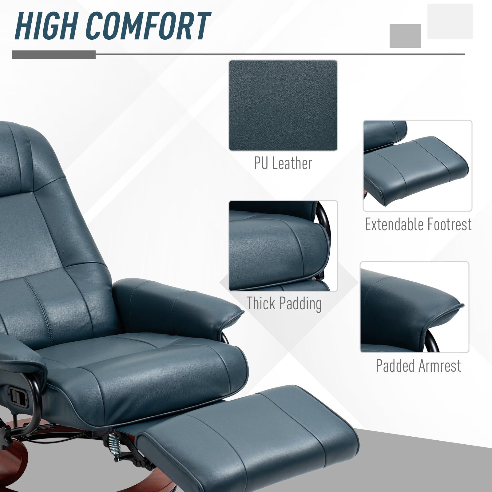 Faux leather manual best sale recliner with massage