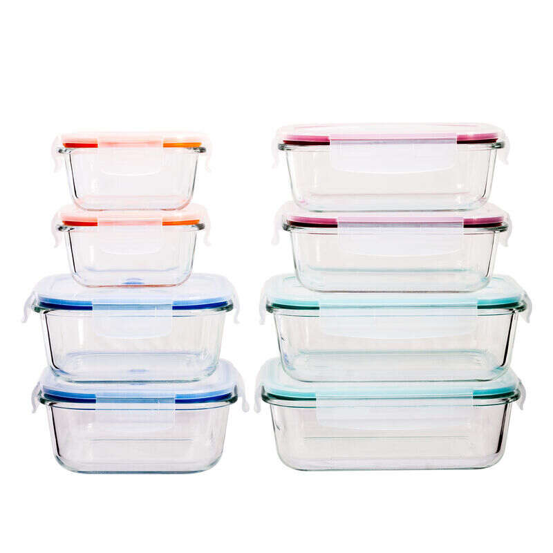 Lexi Home Durable 8 Piece Glass Meal Prep Food Containers with