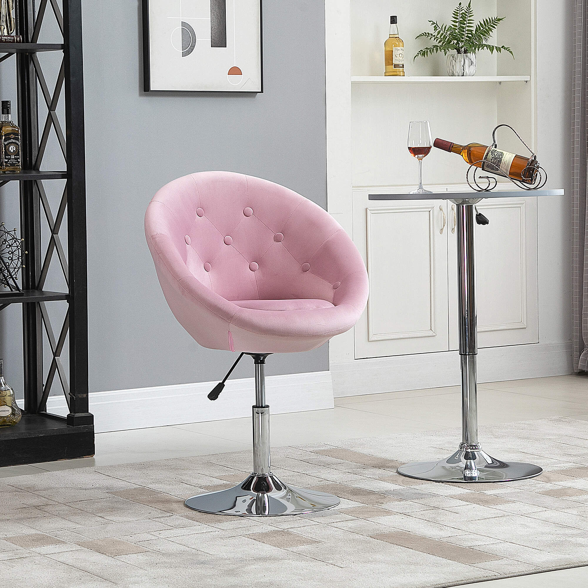 Pink tufted 2025 vanity chair