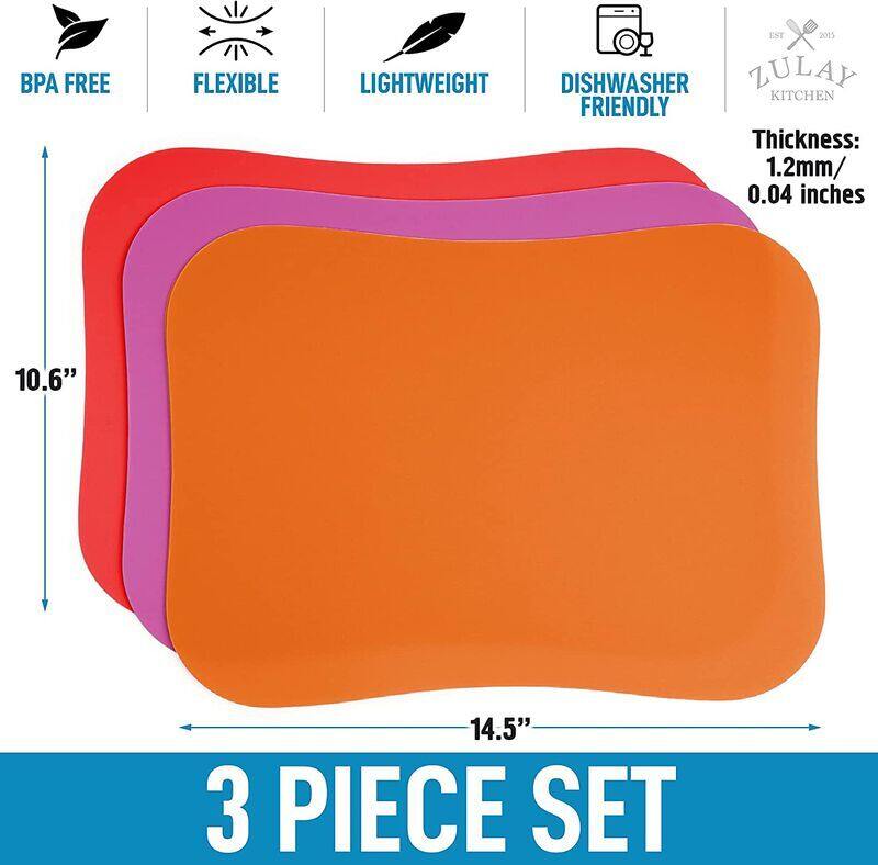 5 Pieces Flexible Cutting Boards, BPA Free Plastic Cutting Boards for  Kitchen, Non Slip Cutting Mat for Meat and Vegetables