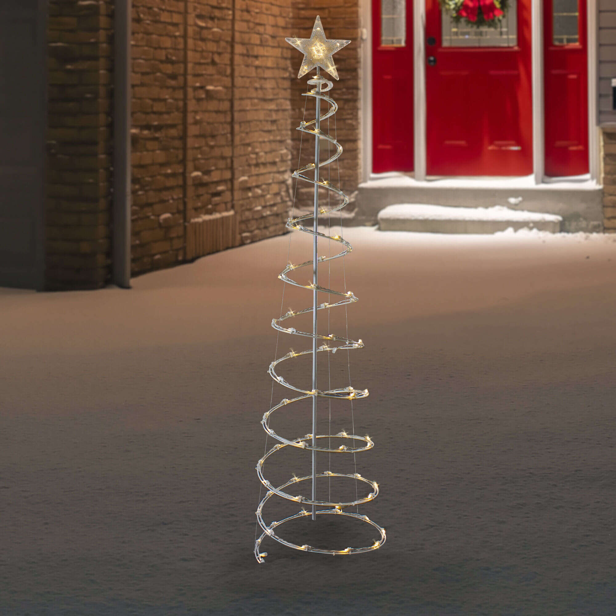 Northlight 6ft LED Lighted Spiral Cone Tree Outdoor Christmas Decoration Warm White Lights