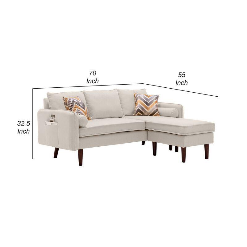 Ranon 70 Inch Sectional Chaise Sofa