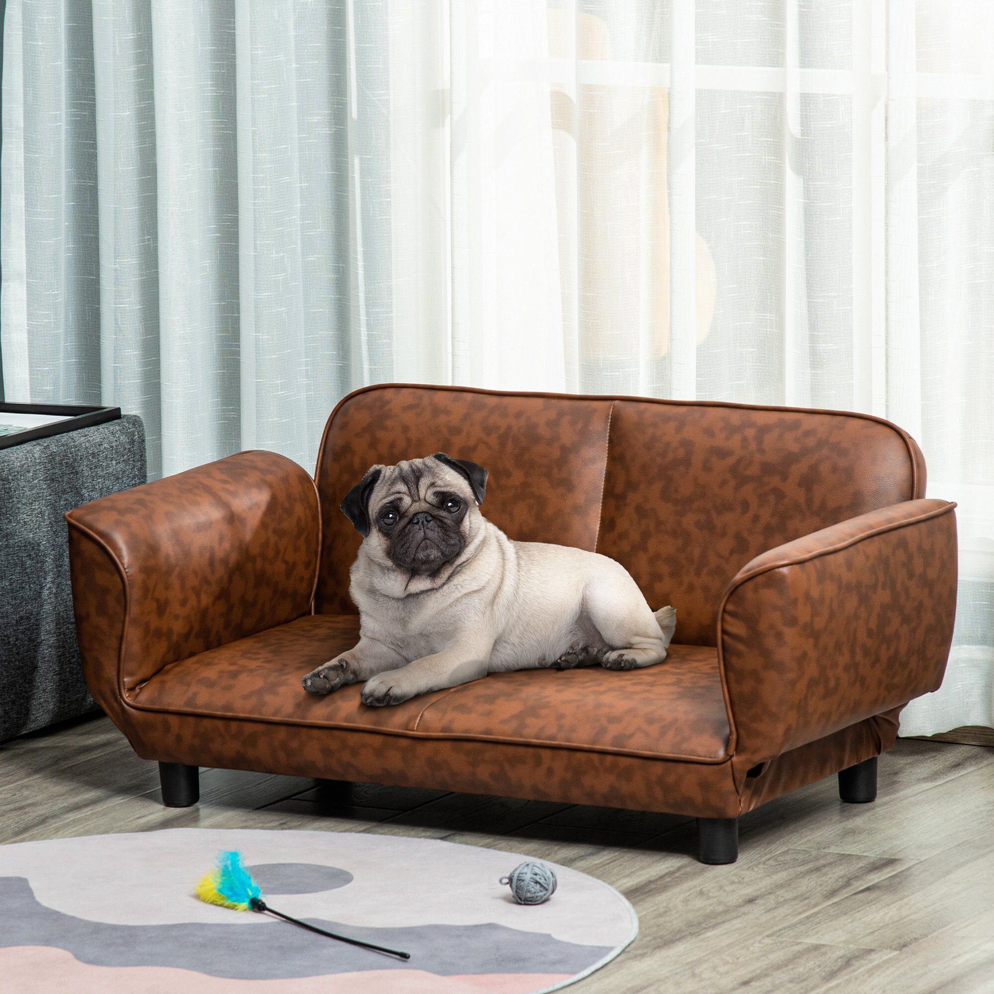Leather dog bed couch on sale