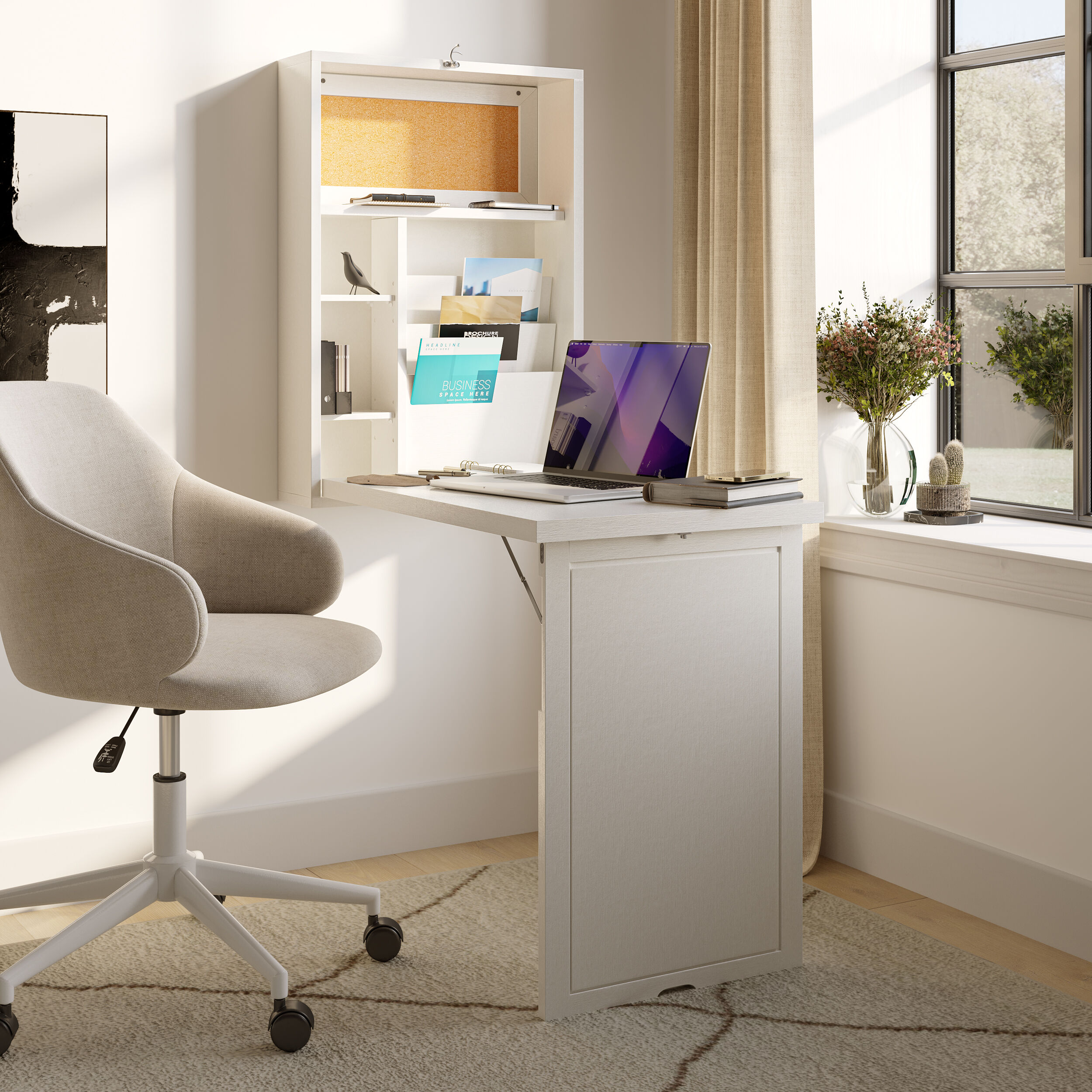 Fold out store office desk